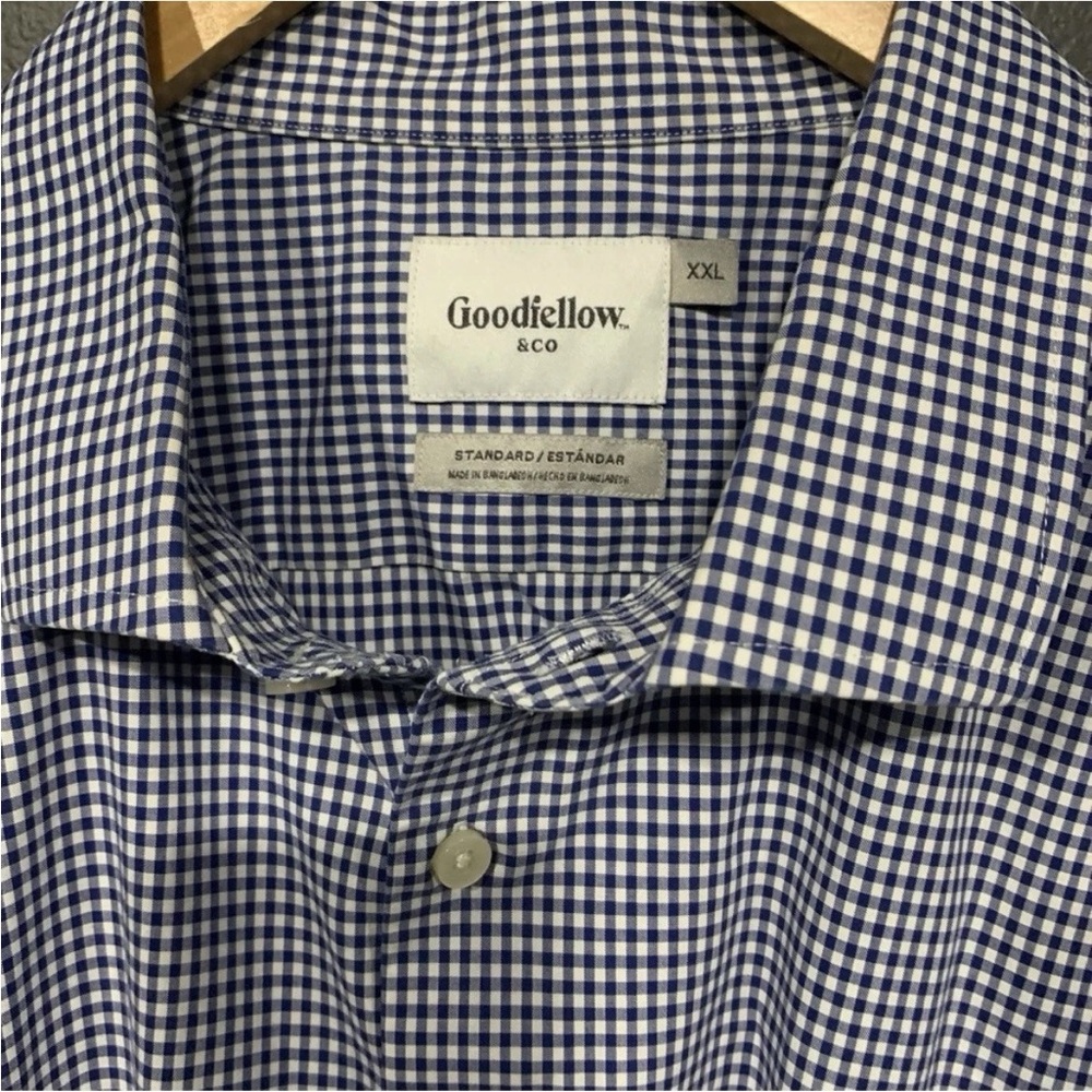 Goodfellow & Co Blue and White Casual Button Down Shirt Size XXL
